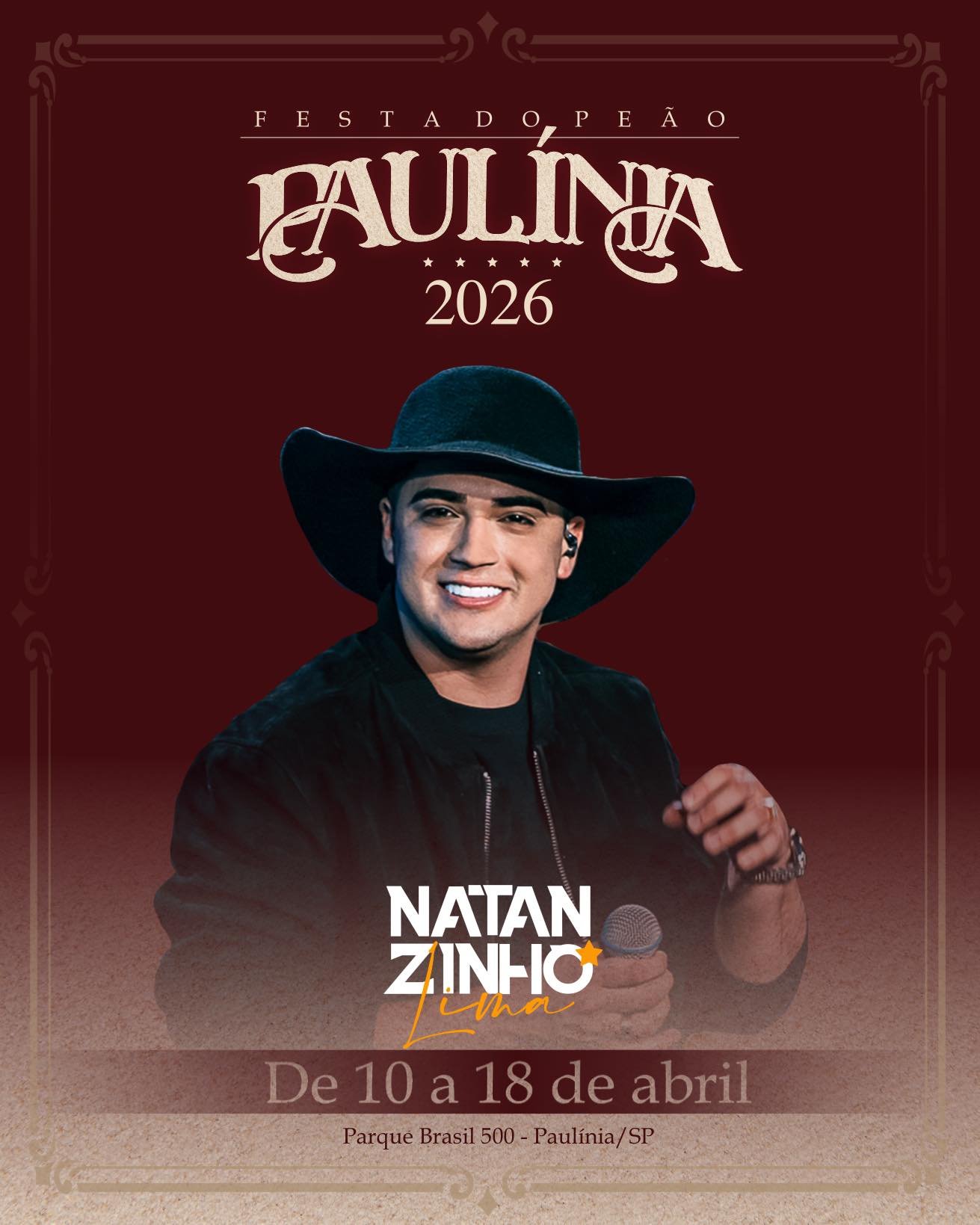 Festa do Peão de Paulínia 2026 de 10 a 18 de Abril🤠