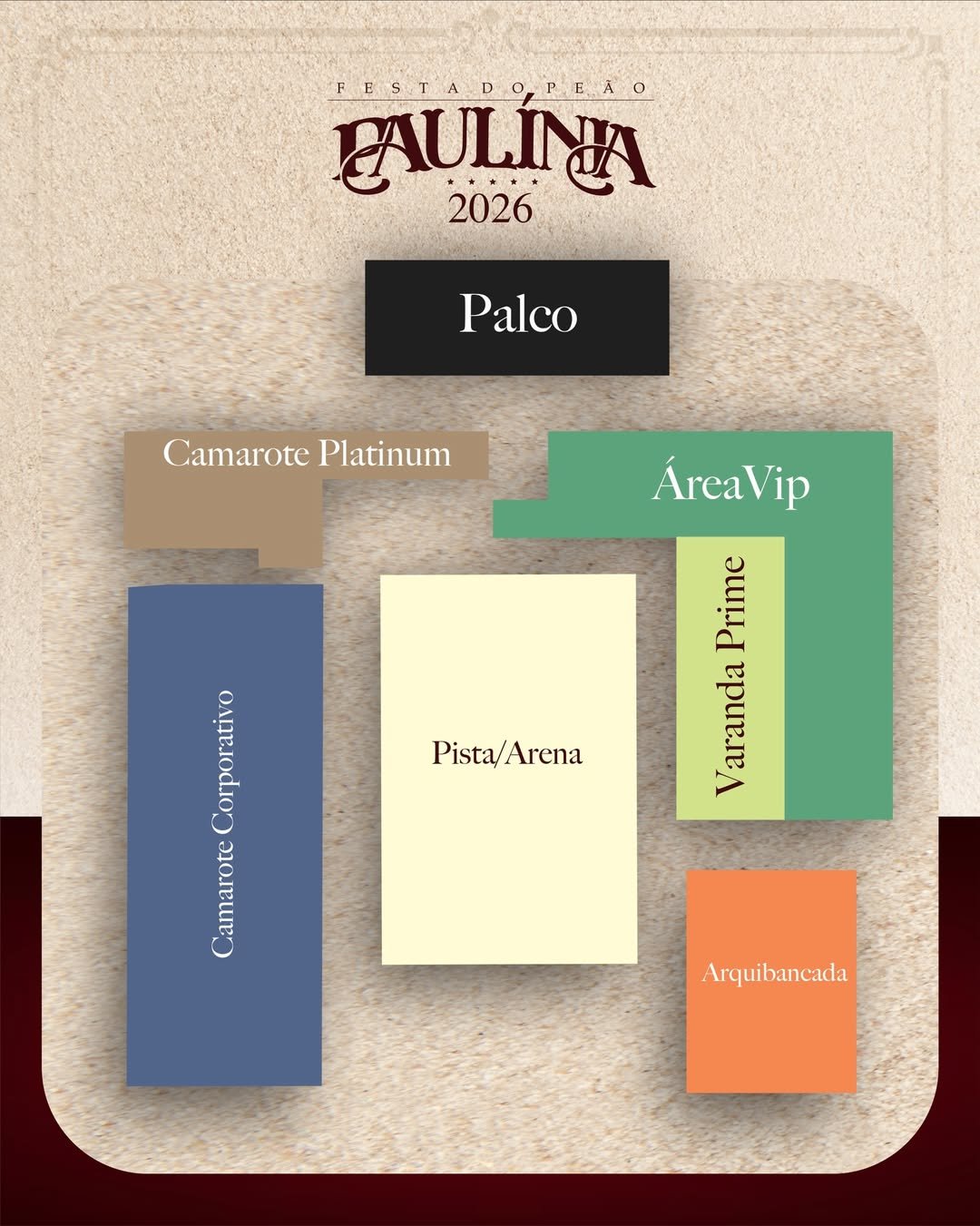 mapa dos setores da festa do peao de paulinia 2026